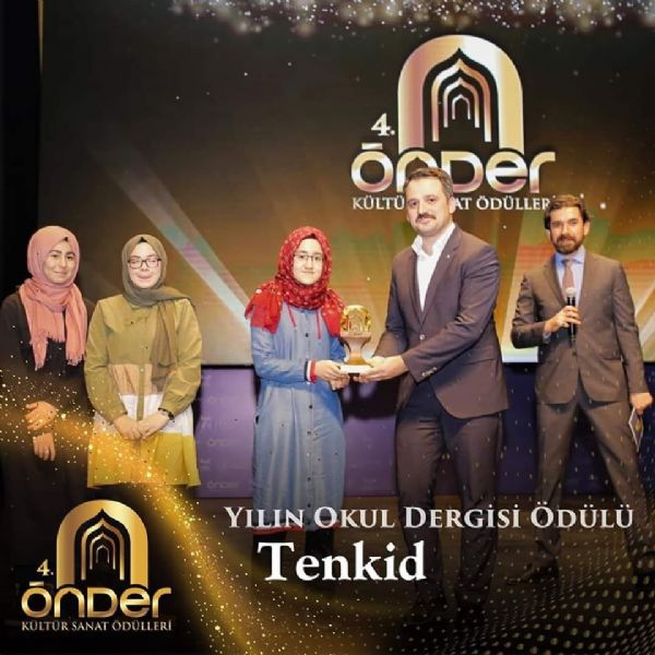 Hümeyra Ökten Proje Kiz Anadolu İmam Hatip Lisesine TENKİD isimli dergi ile Önder tarafından yılın dergi ödülü