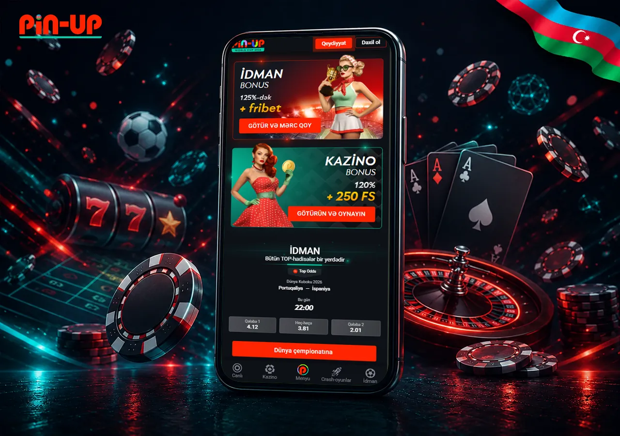 PinUp AZ üçün kazino, live oyunlar və sürətli oyunlar icmalı